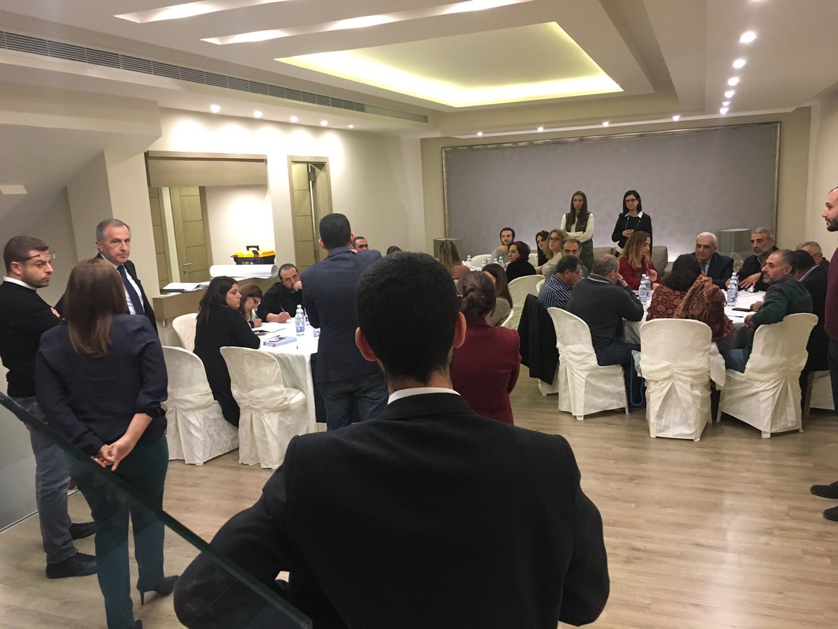 Zgharta_M's tweet photo. بدعوة من بلدية زغرتا-اهدن
#Happeningnow
#Zgharta_Ehden_municipality
Interactive #Workshop to integrate the complete mechanism for #social_stability
With the participation of the local #NGOs in #Zgharta and #UN organizations and the #ministry_of_social_affairs https://t.co/U0AB5UCYNl