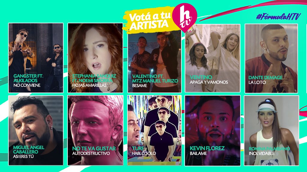 HTVMusica's tweet photo. ¡Tenemos la nueva #FórmulaHTV! Con tu voto puedes ayudar a tu artista favorito para que llegue al #HotRanking. ¡A votar! https://t.co/lg6dZTKCPb