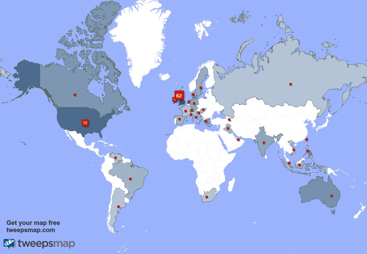 AndrewQ80's tweet photo. My followers live in UK. (61%), USA(18%)... Get your map: https://t.co/W15dHxrVsu https://t.co/OXWmHLDepf