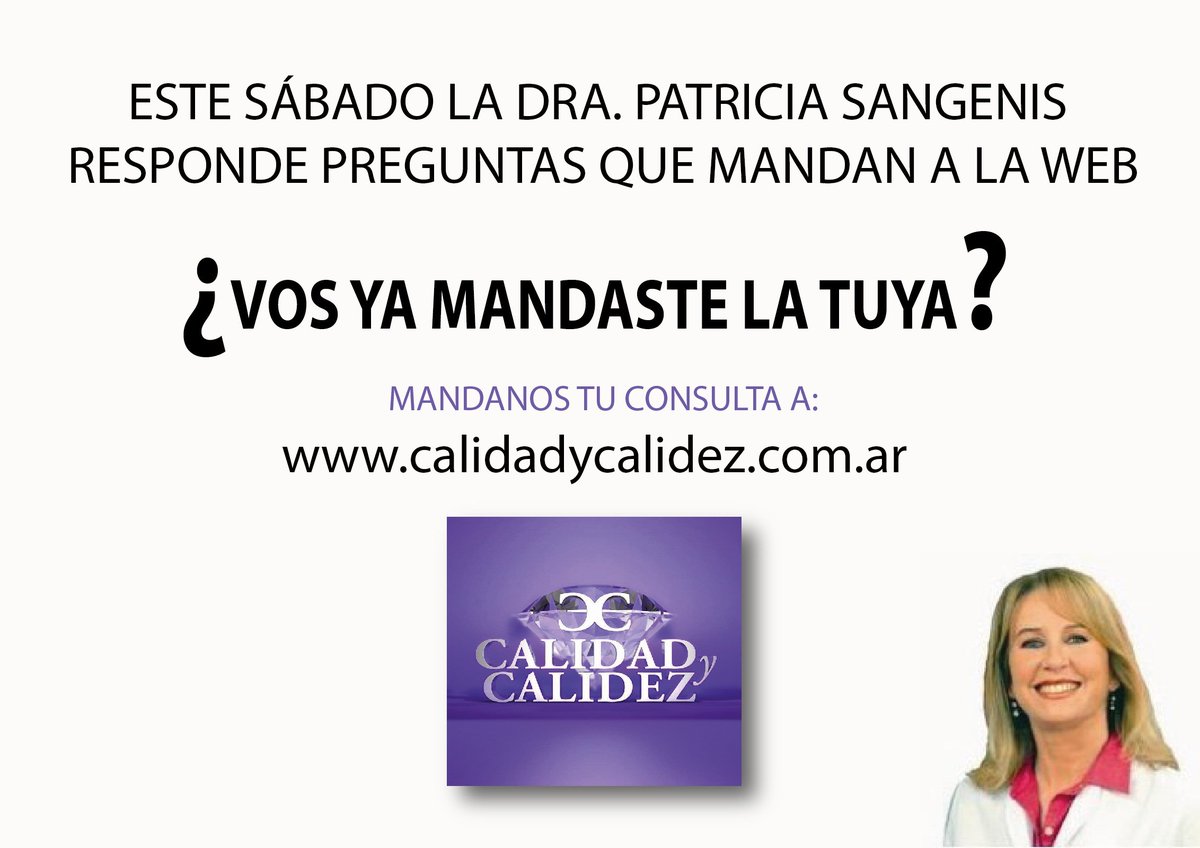 CyCprograma's tweet photo. LA @DraSangenis ESTE SÁBADO RESPONDE PREGUNTAS DE LA WEB EN @CyCprograma !!! VOS YA MANDASTE LA TUYA? ESCRIBINOS A https://t.co/IjZdlinfi9 https://t.co/LWLQJ0Rnpa