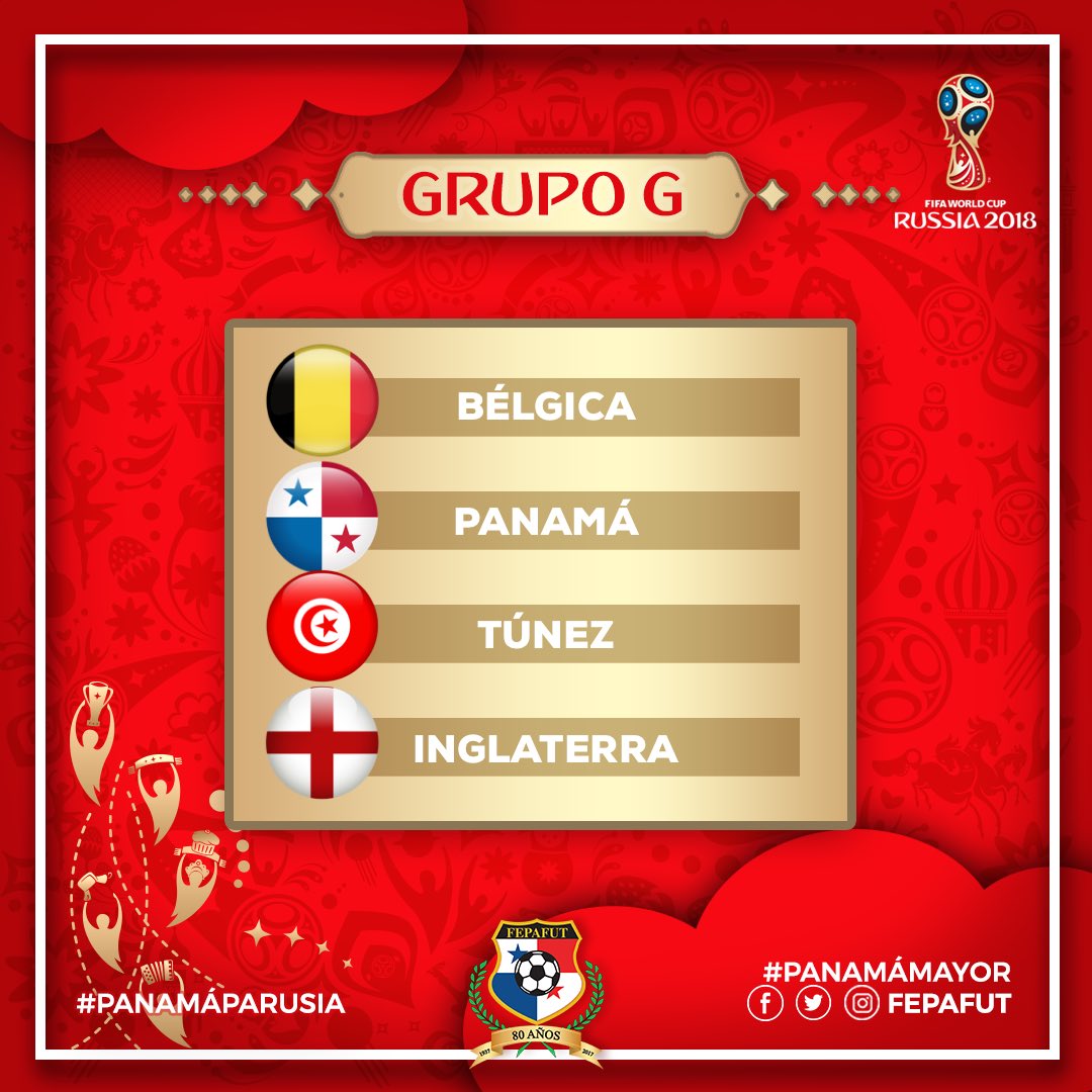fepafut's tweet photo. DEFINIDO NUESTRO GRUPO

🇵🇦 jugará en el GRUPO G en @fifaworldcup_es. Nos enfrentaremos a 🇧🇪 🏴󠁧󠁢󠁥󠁮󠁧󠁿 🇹🇳 #SorteoMundial https://t.co/tKMKTkRYYS