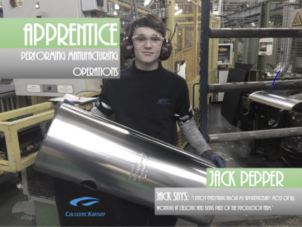 EDCJackie's tweet photo. Calsonic Kansei are looking for Production Operatives. You will complete a 1 week work trial, if successful you will become an apprentice just like Jack. To find out more contact @sunderlandcol on 0191 5116484 or @soragroup on 03301242672 https://t.co/sJxQh65e2p