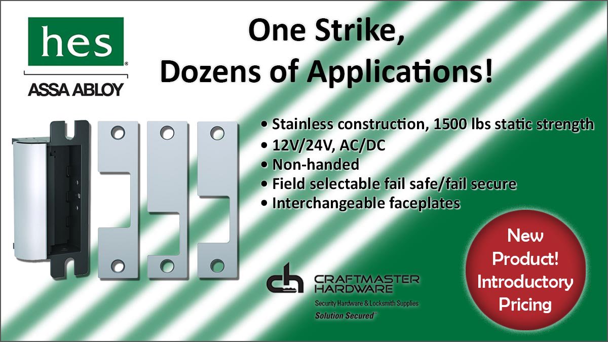 <a href="/HESInnovations/">ASSA ABLOY HES Innovations</a> 1600 Electric Strikes Series: One Strike, Dozens of Applications!
Call Now 800-221-3212.Learn More ow.ly/s4LF30goqpg