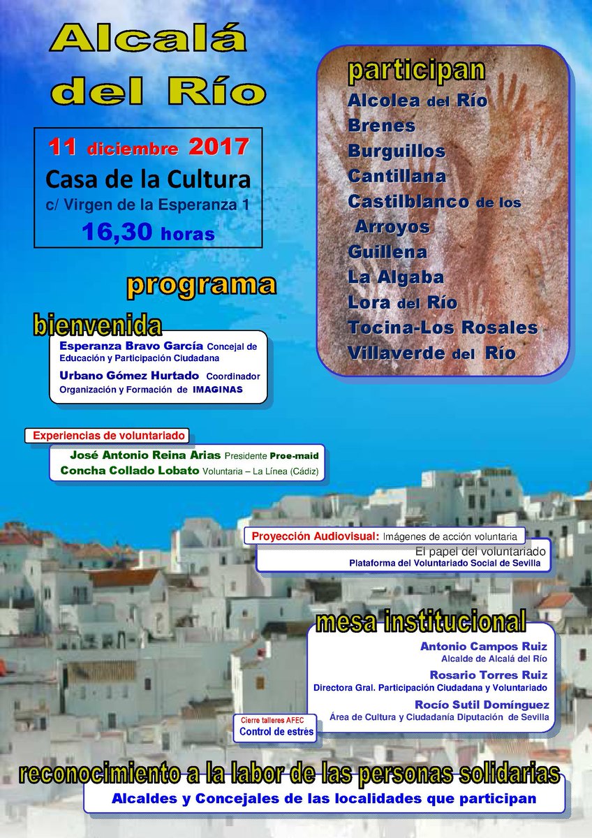 El próximo 11 de Dic. tendrá lugar un acto en la Casa de la Cultura de #alcaladelrio
(16.30 h), en el que se va a reconocer la labor solidaria al joven loreño Miguel Ángel Pérez Jerez, voluntario de <a href="/DeportSinLimite/">Deportes Sin Limites</a>