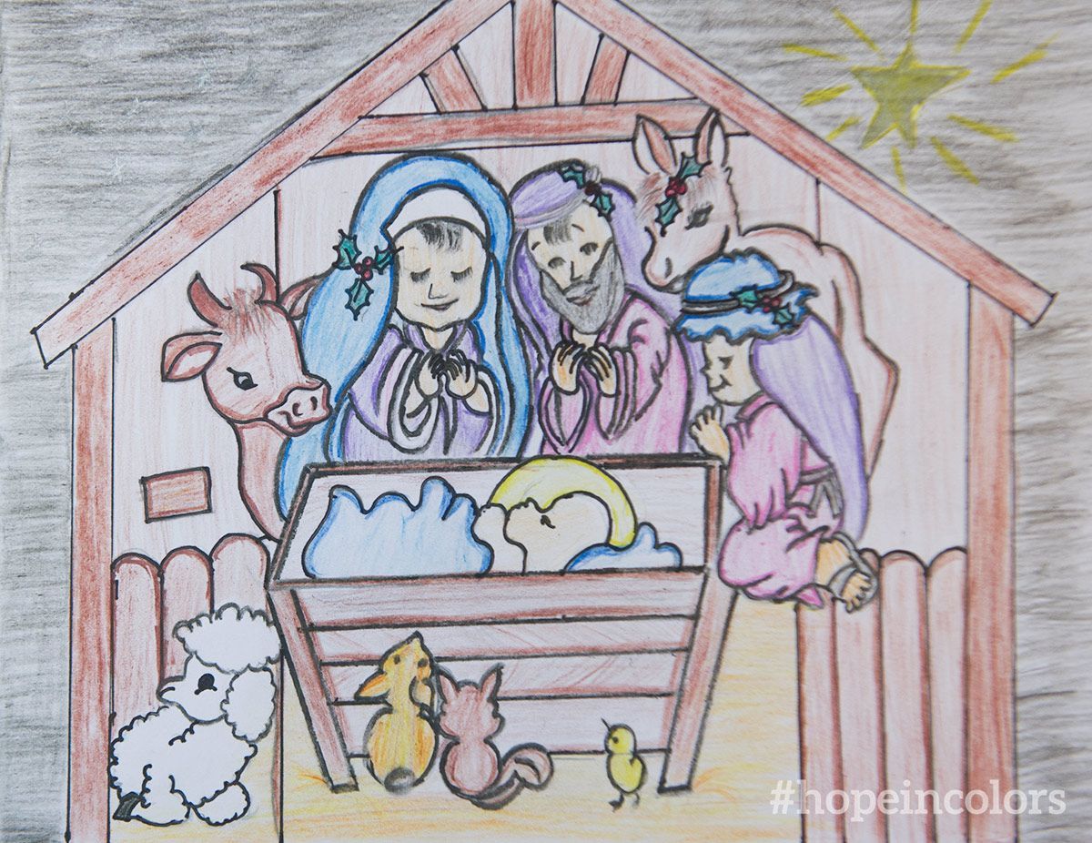GFAWorld's tweet photo. Isn’t this cute enough to be on a #Christmas card? 14-year-old Neha drew this & entered it in the annual Colors of Hope #art contest this past spring. We hope it brings a #smile to your face today! May you continue to remember the joy of this season. #hopeincolors #GospelforAsia https://t.co/1IFcFkVna1