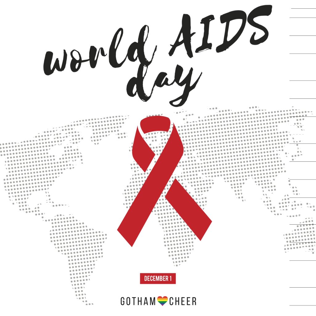 GothamCheer's tweet photo. TODAY (Dec 1st) is WORLD AIDS DAY!! Show your support #nyc : Let's UNITE in the FIGHT against HIV/AIDS!#GothamCheer #WorldAIDSday #CallenLorde #BaileyHouse #BoomHealth #GMHC #AIDSwalkNY #AIDSmemorial #CommunityPartners #CheerForLife #KnowYourStatus #EndAIDS https://t.co/7zEJmWM1Kc