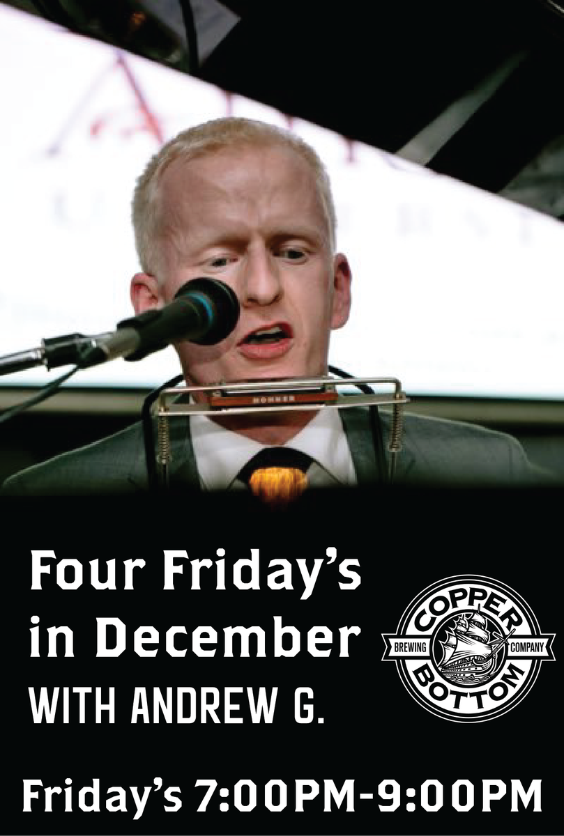 copperbrews's tweet photo. Don't forget! Andrew G. will be kicking off the weekend with some upbeat tunes tonight from 7:00PM-9:00PM and Wicked Fries  food truck is also back on site serving up some pub grub until 9:00PM. Dinner and a show! https://t.co/32dXgSRhk8