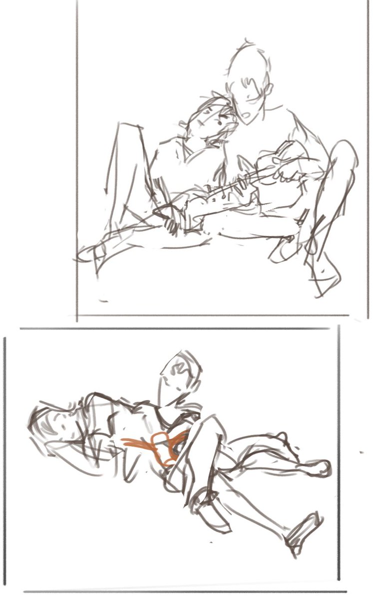 when i first got my ukulele, i kept sketching lance playing one for keith and today i found some of them cleaning up! sort of a gift to myself, thank you miluヽ(⌒ ♡ ⌒)/ sharing body heat and melodies mmmhmmmm?? 