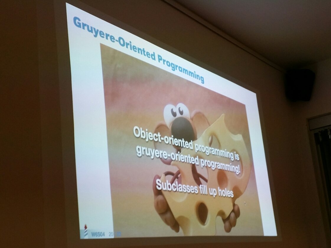 rafael_luque's tweet photo. Gruyere-Oriented Programming en el curso de Pharo con @estebanlm #pharoproject https://t.co/cXX42SjSzB