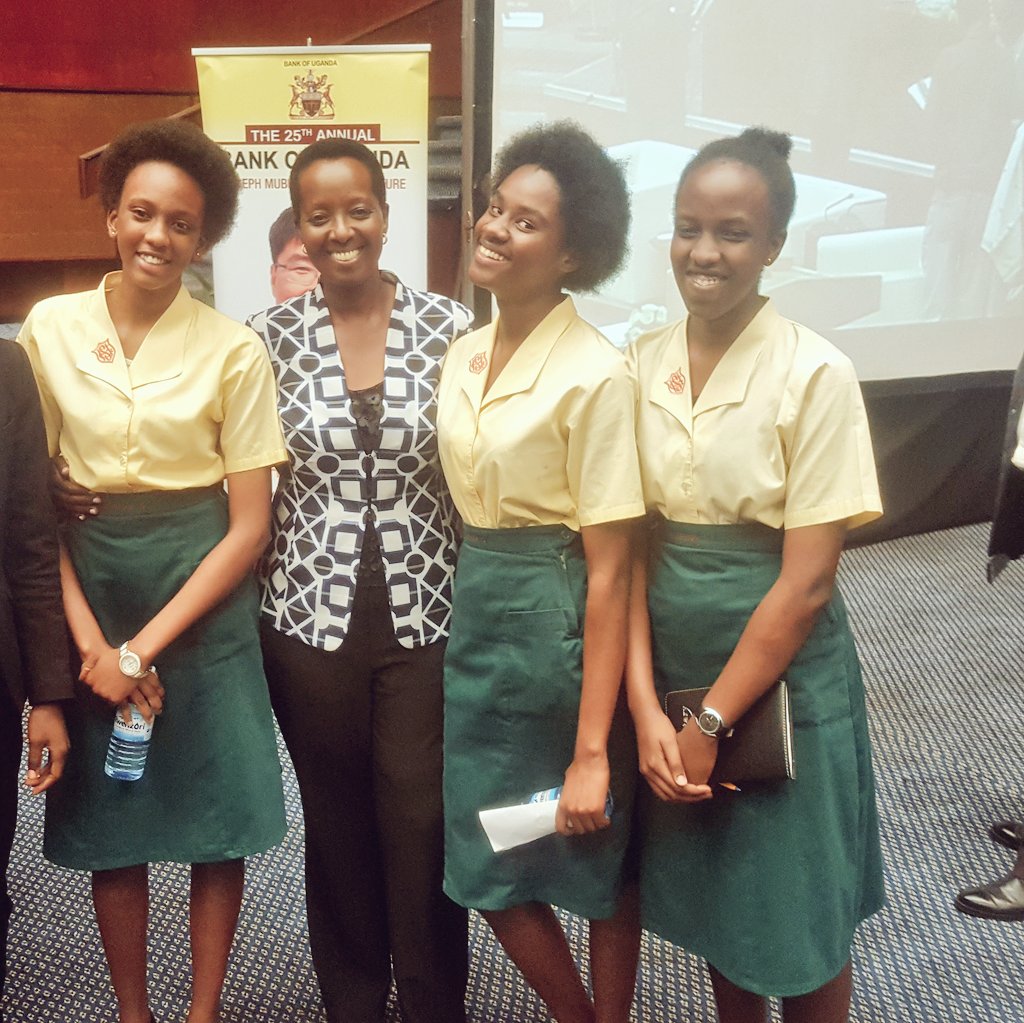 UNRA_UG's tweet photo. "You can make it! You can be future Executive Directors! I was just like you about 30 years ago," @UNRA_ED lights up students of Gayaza High School at the sidelines of the Joseph Mubiru Memorial Lecture organised by @BOU_Official
#JMML2017 https://t.co/3IcaAUOoSU