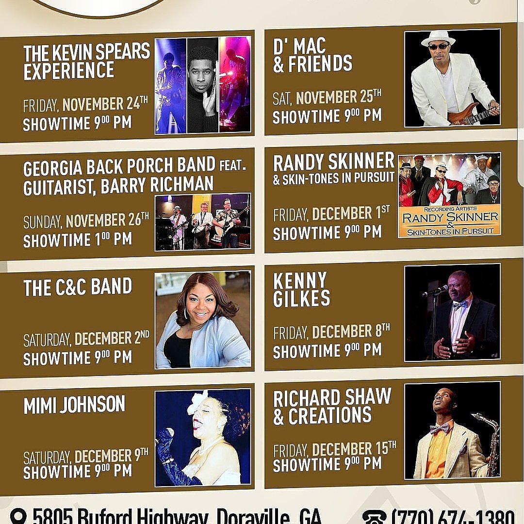 GibsJazzBar's tweet photo. Friday, December 1st!! Come Unwind with Us!! @gibsjazzbar #randyskinner #skintonesinpursuit
#livemusic #atlnightlife #atlantanightlife #livejazz #atljazz #goodfood #goodmusic #atlanta #atlantajazz #atlantabluessociety #atlblues #atlantablues #grownandsexy #grownsexy #veteran https://t.co/PZqzNvVskE