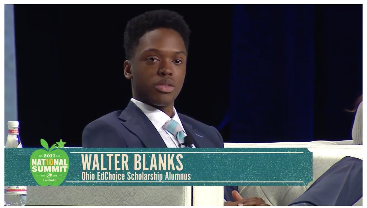 SchoolChoiceNow's tweet photo. "We better ourselves to better others." Our Voice of Choice Walter Blanks is sharing the great impact #SchoolChoice has had on his life. Watch now! https://t.co/bDcjeaubIi #EIE17 https://t.co/F3Lc340anV