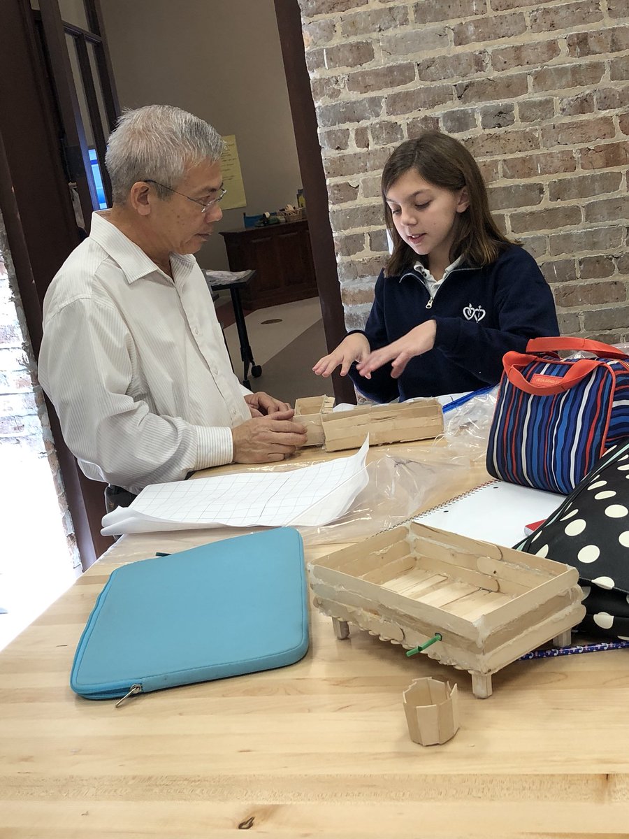 Nicole_Janz's tweet photo. It’s a great day to discuss our STEAM project with an expert in construction.  #ashrosary https://t.co/uyrT0jC6Ii