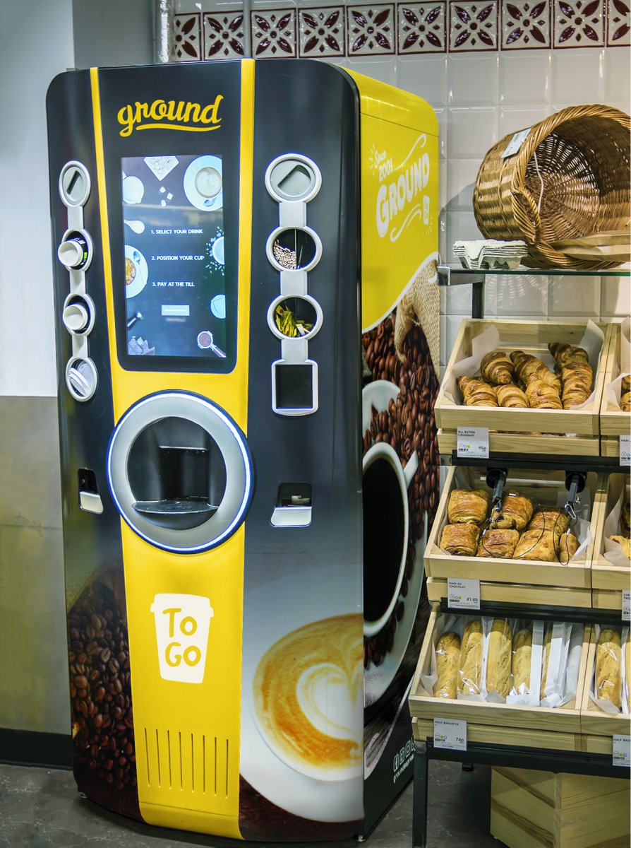 groundespresso's tweet photo. Excited to introduce you to the ultimate coffee vending experience in N. Ireland. Say hello to #Halo Our bespoke coffee vending machine using state of the art technology &amp; making better coffee than you'll get in most high street coffee shops. Who wants one for their office? https://t.co/9c1GtBVlJP