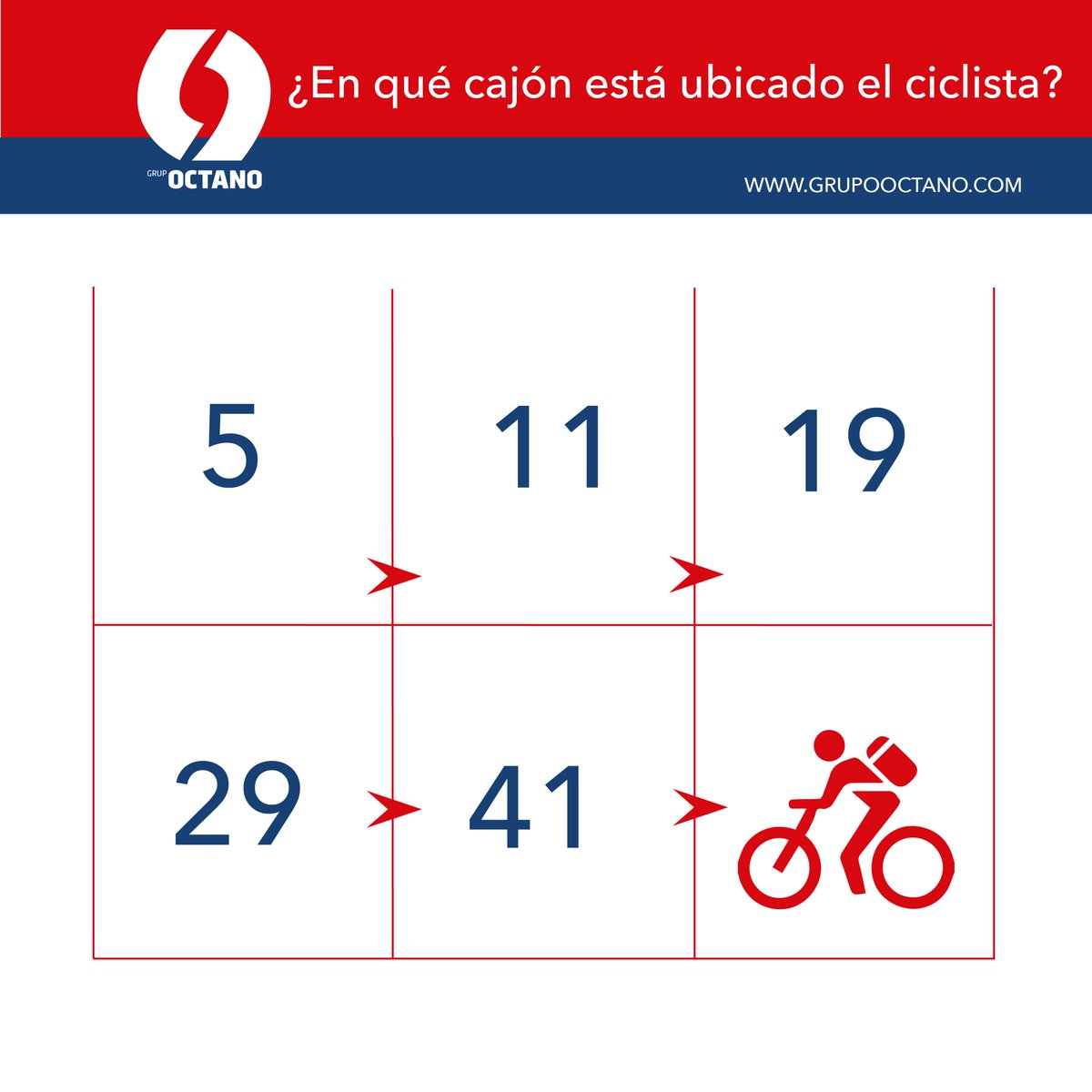 GrupoOctano's tweet photo. Termina la semana agilizando tu mente, ¿en qué casilla se encuentra el ciclista? #BuenViernes @GrupoOctano https://t.co/BZ3jF2jVeg