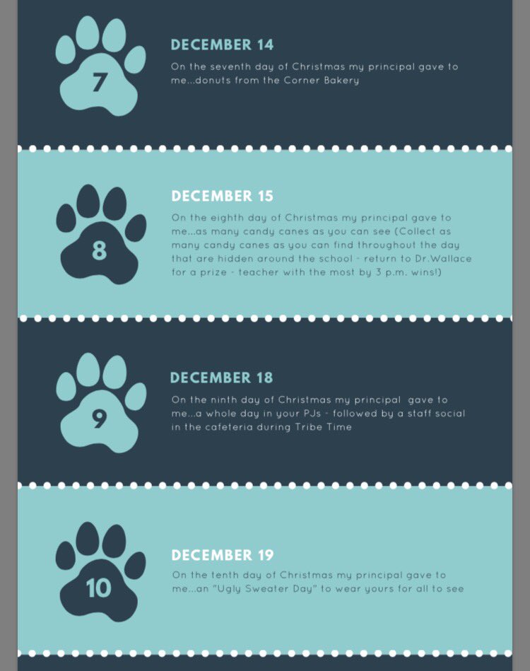 Aewallace8's tweet photo. The twelve days of Woof(Christ)mas from Rudy and I to our #Poco staff! 🐶 🎅 https://t.co/ac7z4xeTbC
