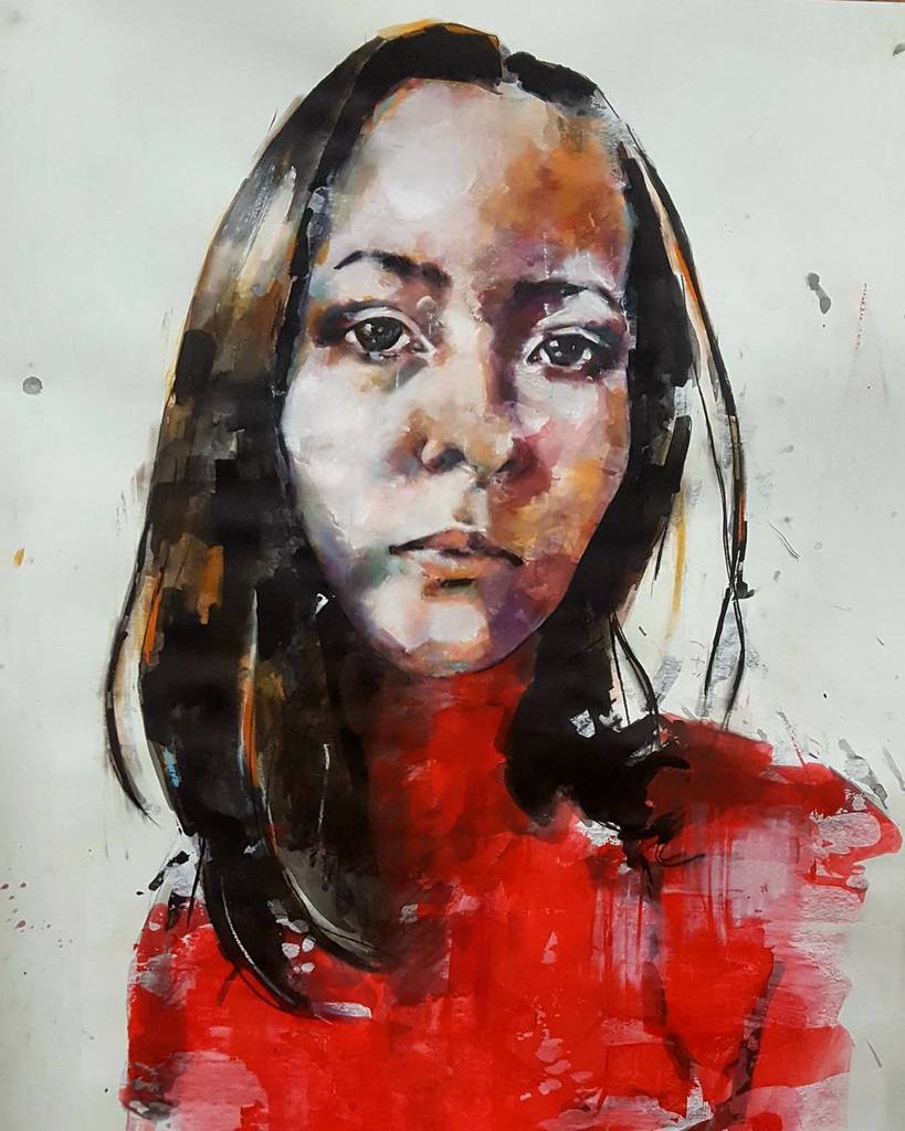 Larger scale portrait study in mixed media on paper. #fineart #drawings #illustration #fashion #contemporaryart #mixedmedia #inks #portrait #creative #expressive #inspiration #artoftheday #picoftheday #instaart #artistoninstagram ift.tt/2es9akz ift.tt/2BBFRZj