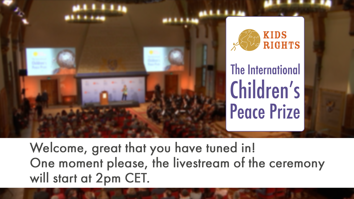 Don't forget to tune in for the livestream of the International Children's Peace Prize ceremony on Facebook.com/KidsRights. Get a front row seat for this exclusive event and be the first to find out who will receive this award! Watch live at 2pm CET.
