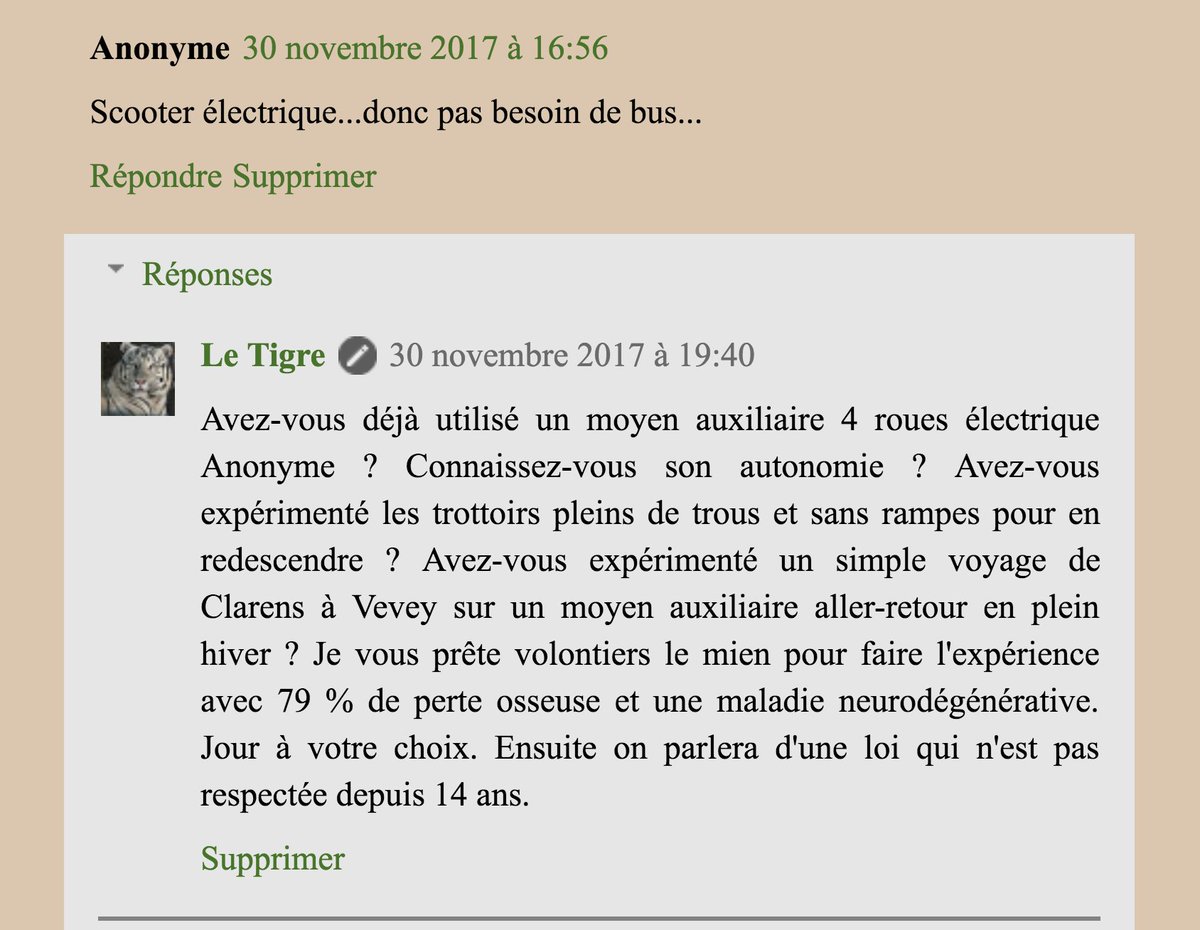 le_letigre's tweet photo. Quand un loup entre dans la bergerie du blog d'un Tigre on perçoit mieux l'état d'esprit #Suisse sur le handicap #VMCV 2 et 4 : https://t.co/b5a1Rq7HfB
