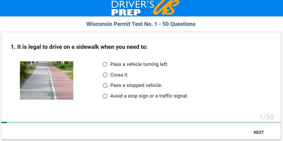 driversprep's tweet photo. The passing score in Wisconsin is 80%. It means you should answer at least 40 out of 50 questions correctly to pass this NEW practice test at #driversprep

https://t.co/7LdGxGMXGv

#Wisconsin #PermitPractice #DriverLicense #LearnerPermit #GDL https://t.co/Q8Mj3f9rHy