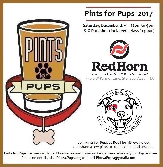 Pints4Pups's tweet photo. @RedHornBrew Grizz ESB and Jazz Flute Saison on tap benefiting @Love_A_Bull this Saturday, 12pm - 4pm !!! https://t.co/6HsIcxPRZk