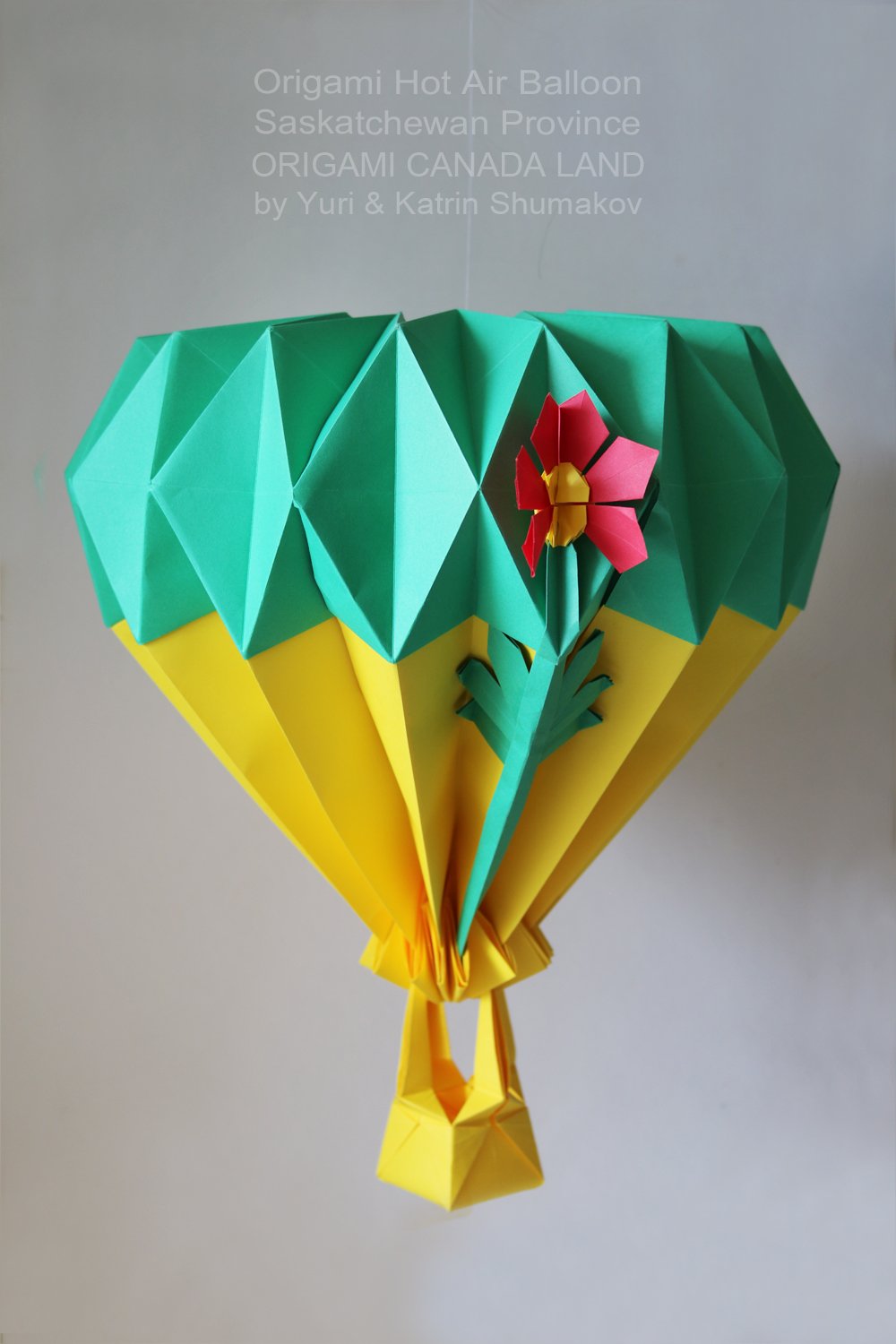 Oriland On Twitter Origami Hot Air Balloon Representing Saskatchewan Naturally This Modular Balloon Is Adorned By A Symbolic Red Lily To Resemble The Flag Of This Province It S Part Of Our