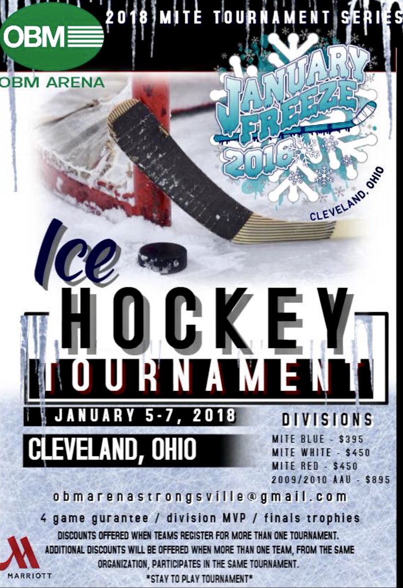 We have a few slots available for our January Mite tournament. If you have questions or are interested in registering a team, stop by the front desk or call and ask for Lisa Sukenik!