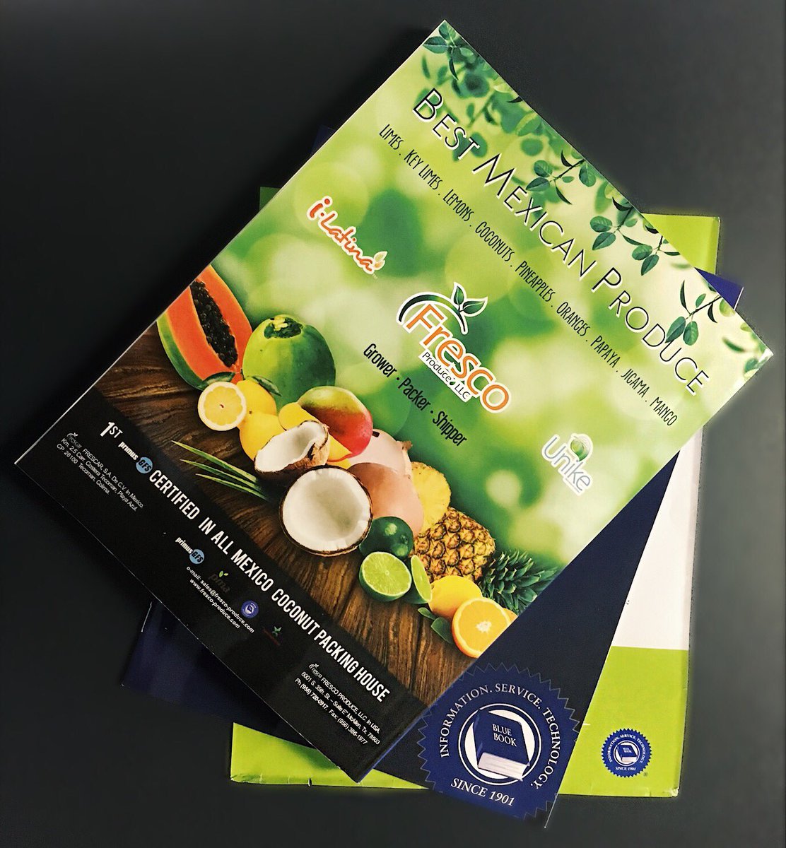 FrescoProduce_'s tweet photo. Have you received your #BlueBook yet?! Check us out in the back cover!! #freshproduce #FrescoProduce #mexicanbest https://t.co/79kWoB3HC5