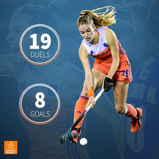 De cijfers van Maartje Krekelaar in 2017: ze won met Oranje haar eerste hoofdprijs en had als topscorer met 5 goals een groot aandeel in de HWL-eindzege.