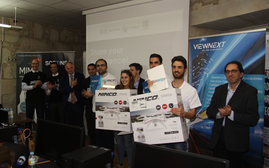 informaticaUPSA's tweet photo. Enhorabuena a los ganadores del Hackaton y a todos los participantes. Un gran trabajo. Y a todos los que lo habéis hecho posible @IBM_ES @viewnext @Softinsa #hackatonupsa2017 #hackatonViewnext https://t.co/gLQXo2P6Ji