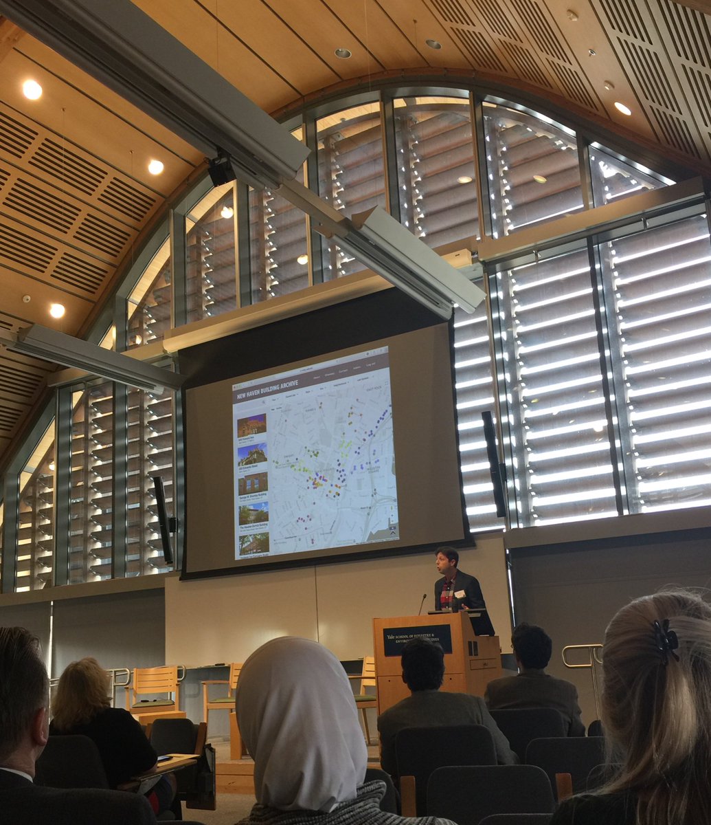 YaleDHLab's tweet photo. Professor @ElihuRubin argues for treating buildings as data. Visit https://t.co/sNNAskRp8z to explore New Haven’s built environment #ydod2017 https://t.co/CQPu03XSgz