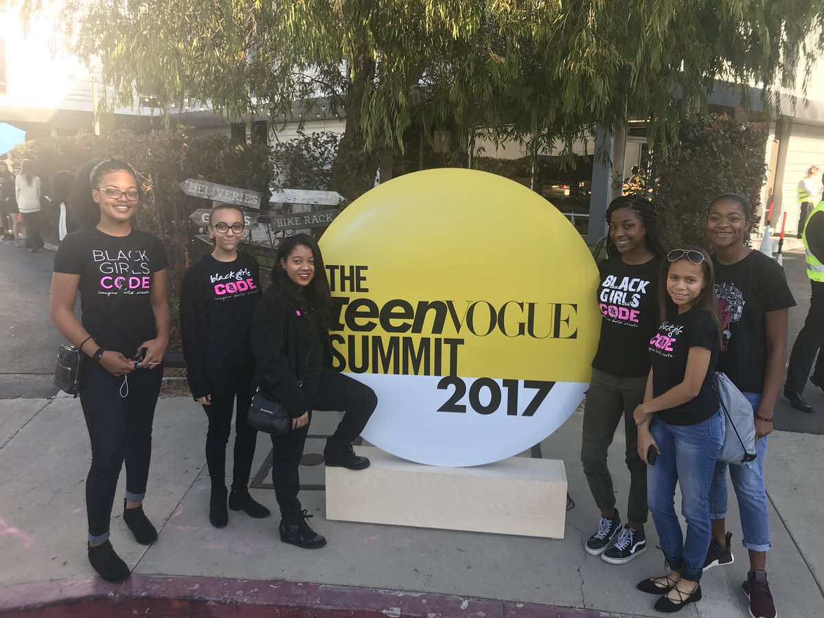 BlackGirlsCode's tweet image. We are here to change the world!!! Black Girls CODE has arrived!!! The Teen Vogue Summit 2017 #teenvoguesummit #BGC