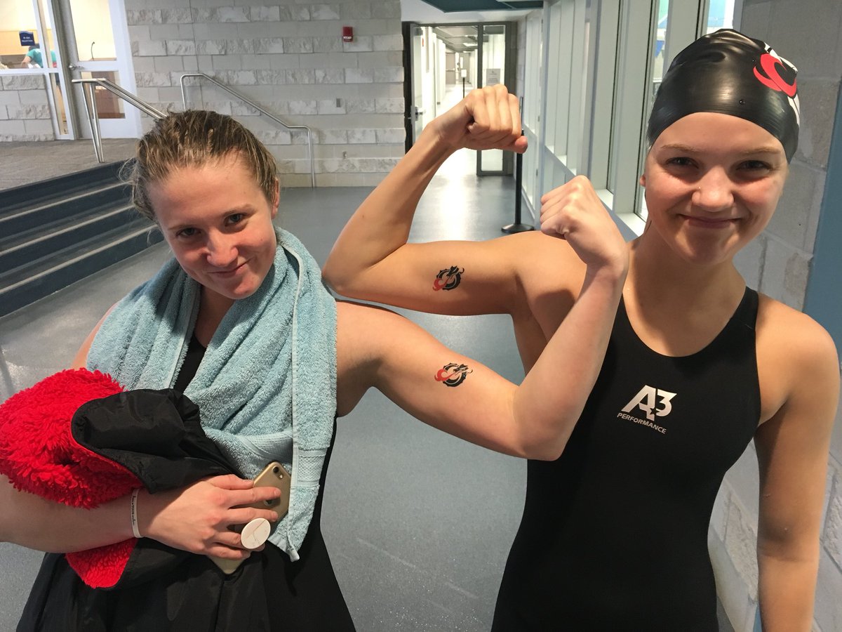 ADDougPeters's tweet photo. Along with @brealee_9 &amp; @erin_sullivan4 the whole @dragonswimdive team is #firedup and ready to flex their muscles today in the @HAC_WestFargo https://t.co/xiCa93kIWB