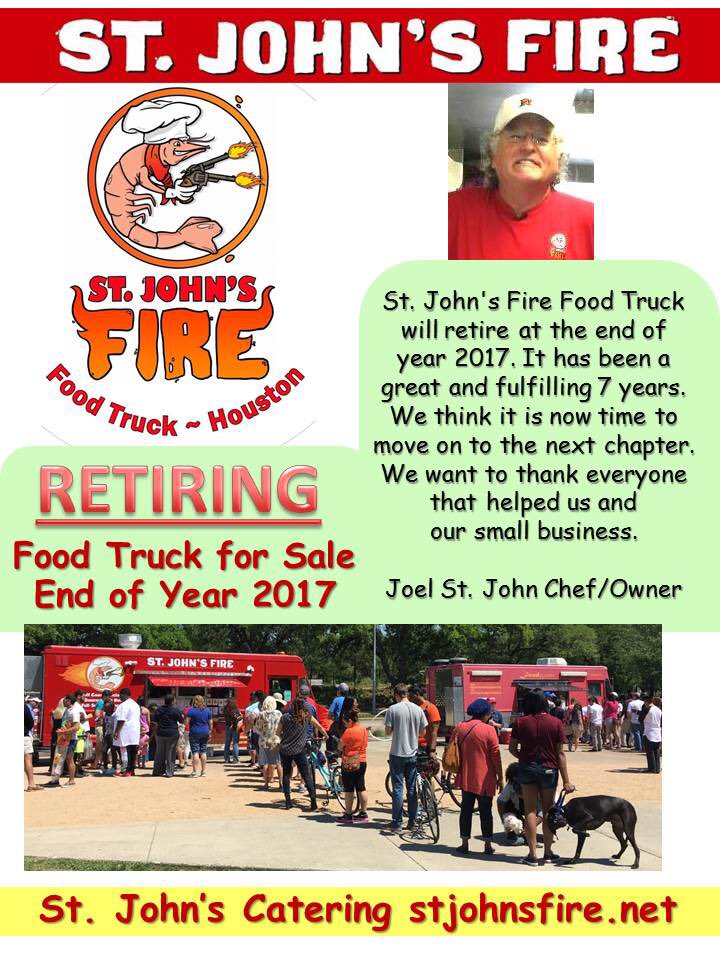 CHEFJSJretired's tweet photo. Hear ye, hear ye.
St. John's Fire Food Truck is 
retiring end of year 2017. 
It has been a fulfilling 7 years &amp; is time to move on to a new chapter. Thanks to all who helped us and supported our small business. https://t.co/zvX7QchDAl