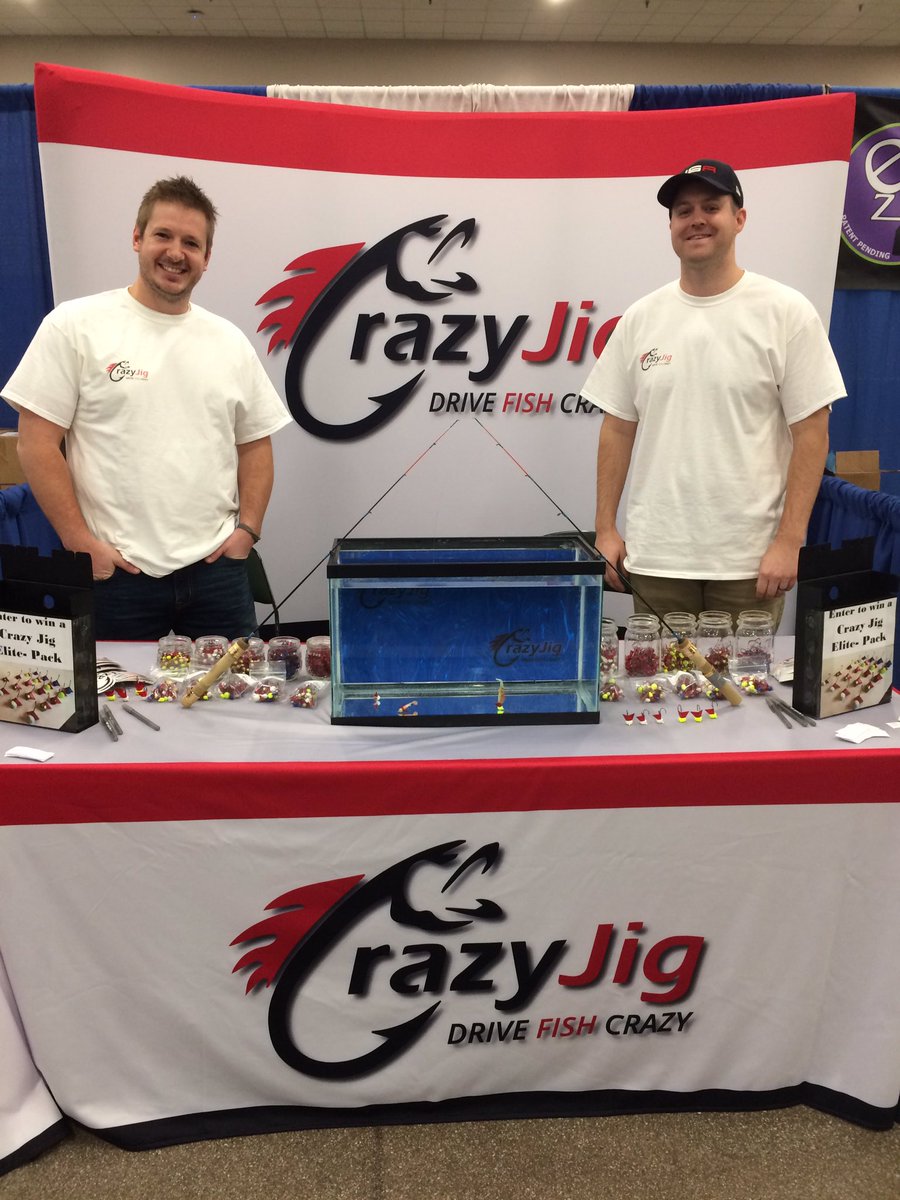 Come check us out at the @MN_IceFishing all weekend! Booth 1528. Stop by and get your free decal! #crazyjig