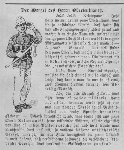 ScheerTamara's tweet photo. Irgendwo zwischen #Armeedeutsch und #Armeeslawisch ... Quelle: #Figaro 17. Februar 1906. #kakanien #kukarmee #habsburg #lostinlanguage https://t.co/yk86ueQthH