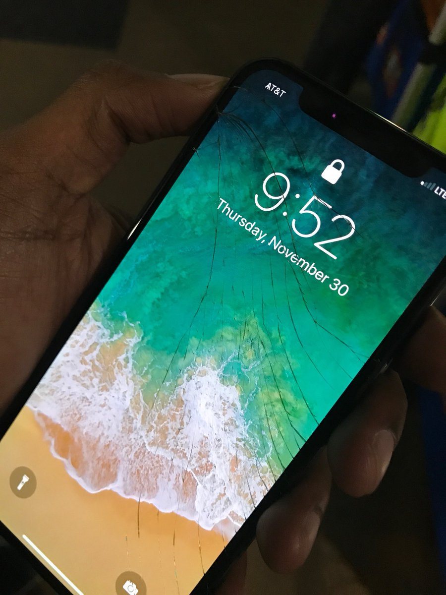 KingBach's tweet photo. Yesterday was not a good day for my iPhone X. Screen just cracked chillin in my pocket. I’m low key sad lol https://t.co/kDFquaauoa