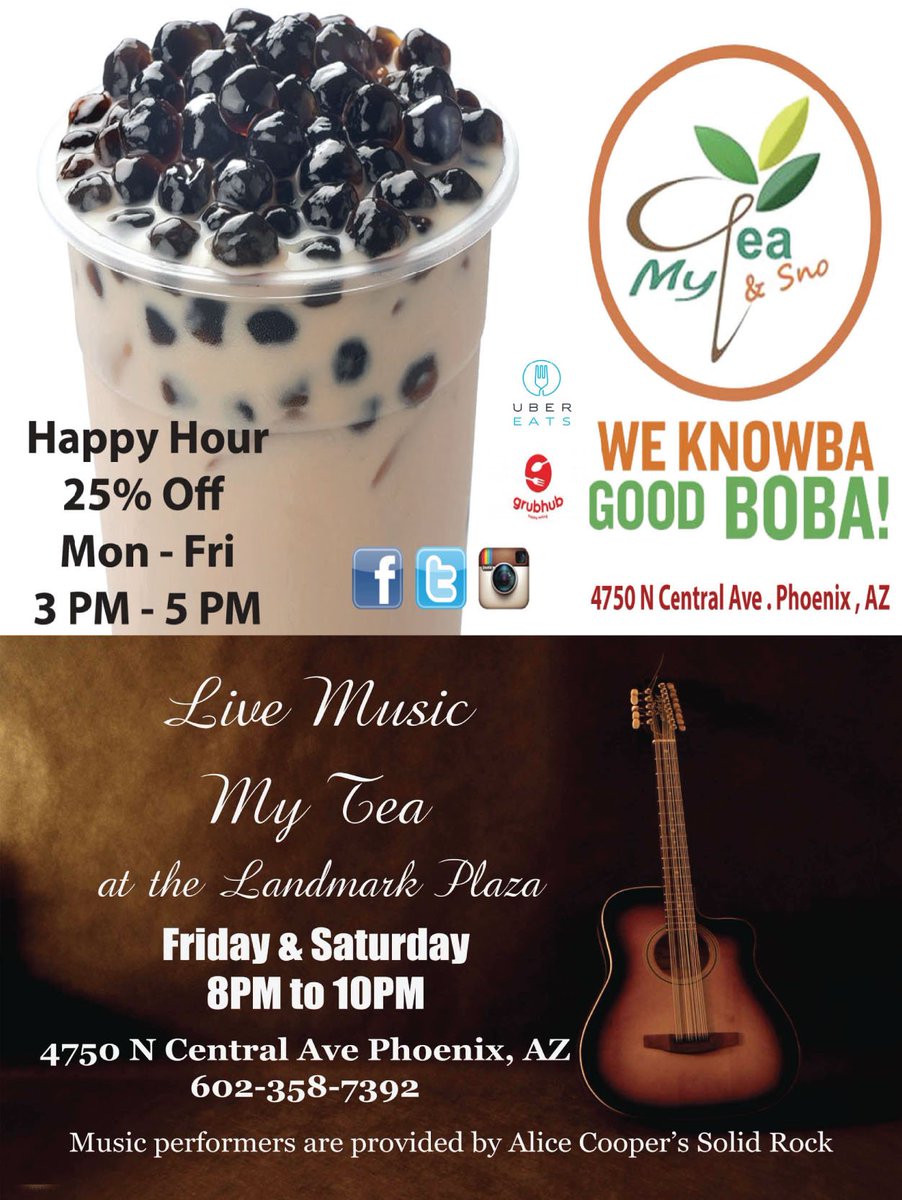 MyTealounge's tweet photo. #mytea #myteaoncentral #myteaphoenix #boba #bobateaphoenix #bubblemilktea #pearlmilktea #tapiocatea #taromilktea #matchgreen #matchagreentea #thaitea #bobatea #bobahappyhour #Bobalicious #bobateahousephoenix #bestbobateaphoenix #awesomeboba #taromilkteaphoenix  #gotbobaphoenix https://t.co/9Mt973GkSt