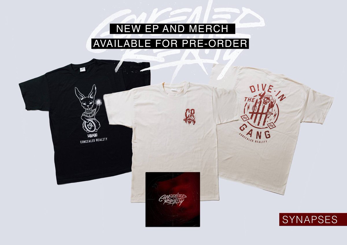 concealedrlty's tweet photo. DM us to get your Ep and Ticket for our release December 9. 
Ep + Ticket 10€ / Special offer T-shirt + Ticket + Ep 20€ 
Normal price T- shirt 15€ / Ep 5€
Available at the LOUD Fest
#fivegang #synapses https://t.co/iF48RJaU8L