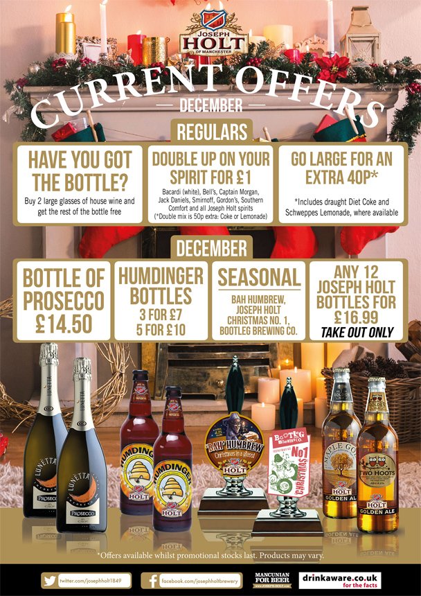 Time to head to the pub and enjoy our brand new #December offers! Some great drink deals to kick-start the #Christmas celebrations early! Cheers! 🍻