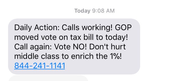casswandra's tweet photo. Call your senator! This tax bill is bull https://t.co/nsbTPBb0dM