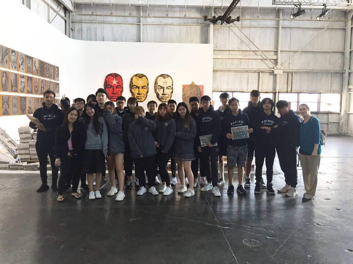 Pacific_Academy's tweet photo. PA students attended a pop-up gallery by Shepard Fairey and had a private tour of the artist's work. They learned about the artist's influences focusing on the social issues in today's society. They r working on activities n literature that connect to the themes within his work. https://t.co/j7w4P7AscB