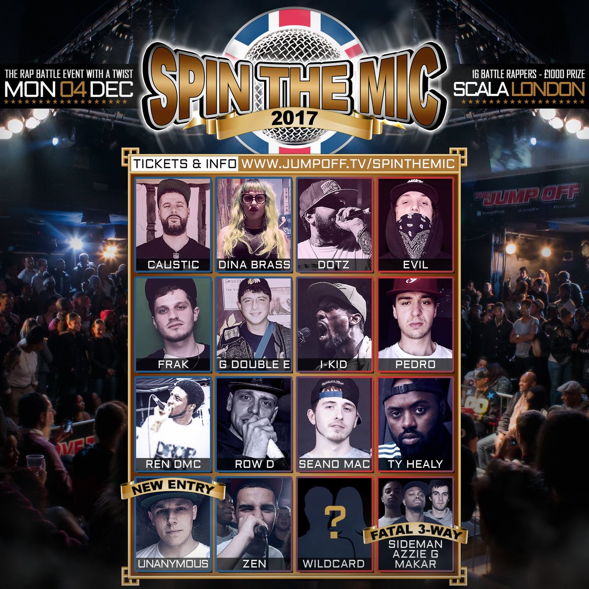 Here’s the latest #spinthemic lineup...

- Theodora pulled out
- @unanymousmate is now in
- The first 3-way wildcard battle is Azzie G vs Sideman vs Makar(they will battle on the night and 1 winner earns a spot)
- Final wildcard will be announced tomorrow

3 days to go!