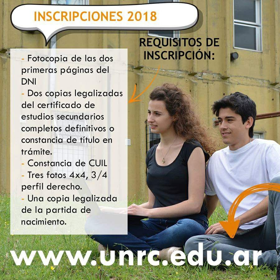 RadioUNRC's tweet photo. Inscripciones para ingresantes a la #UNRC
https://t.co/6J0Rx5fOhl https://t.co/ARd3AqEFEg