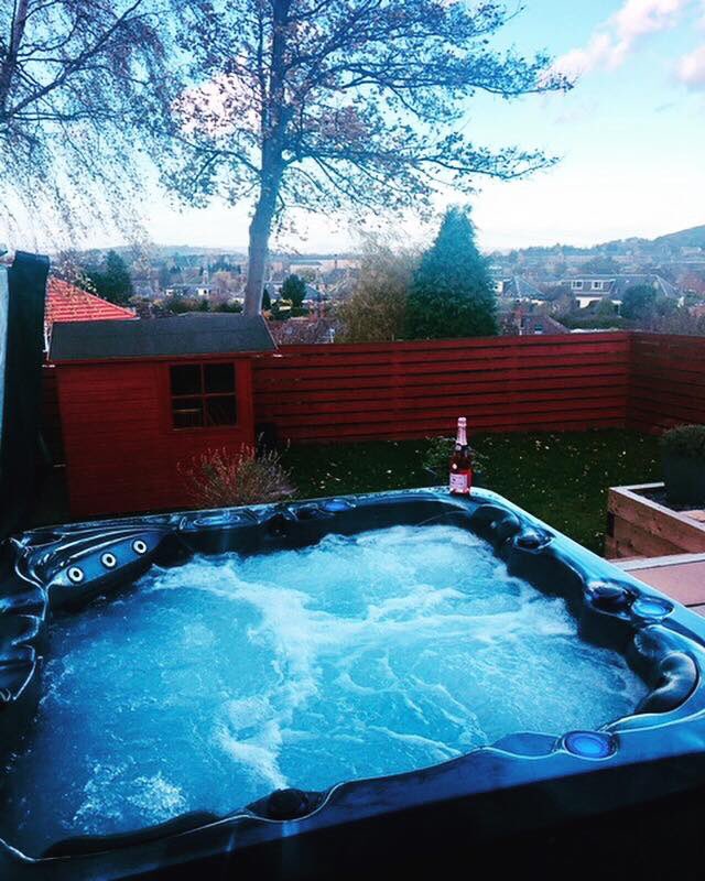 The view from this Monaco #hottub in Cloud Grey is 😍🔥. £3,199 delivered &amp; positioned. Check it out on our website: luxespa.co.uk/products/monaco 💦💦