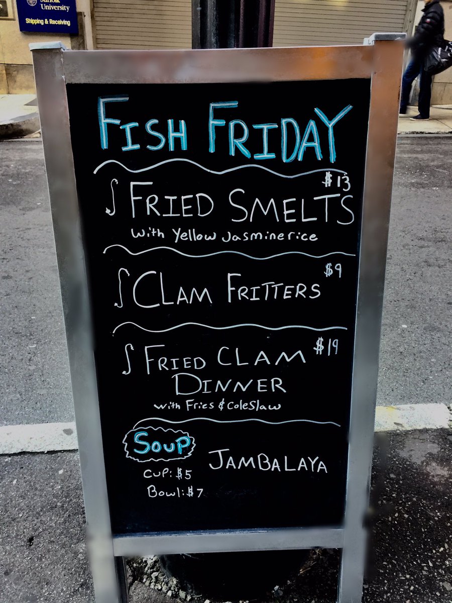 barracudaonfly's tweet photo. Fish on Friday ๐ฃ
#fridayspecials #bostonlunch #boston #bostoneats #dtxlunch #bostonlocal #bostonfood #bostonfish #eatlocal #supportlocal #downtownboston #eatin #takeout #55bromfield @BarracudaTavern's little sister #babycuda #barracudaonthefly #getinhere #gethooked #onthefly https://t.co/uU93WHv5fP