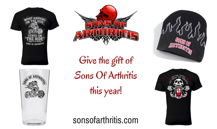 sonsofarthritis's tweet photo. Tis the season to be giving... give your #oldbiker a gift from #SonsOfArthritis the year! #bikergifts #SOAgift https://t.co/efAgkIIcbF https://t.co/5QYDTeQCk7