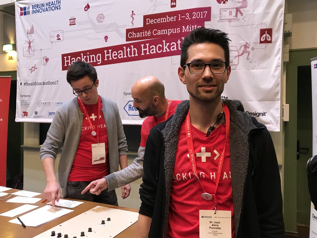 Physicians Katarina Braune (pediatrics) und Akira Poncette (anesthesiology) are the initiators of #healthhackathon17 at #Charite. They identified the need to push for #eHealth for the benefit of patients/ and pool the expertise and activities