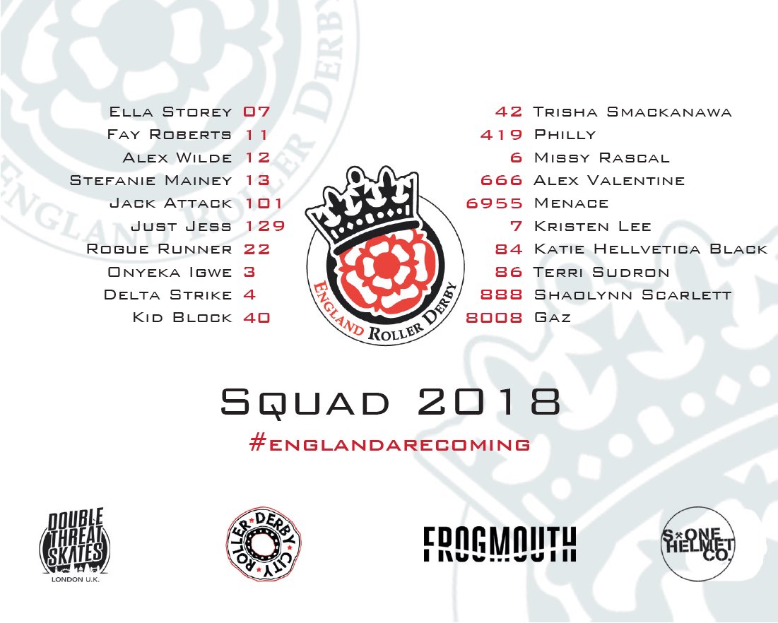 Leading us into the 2018 Roller Derby World Cup. #EnglandAreComing
