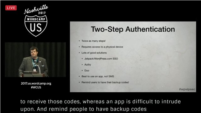 thabotswana's tweet photo. "Passwords are horrible... please use two-step authentication" - @ryanmarkel #wcus https://t.co/qMKHQwIyxH